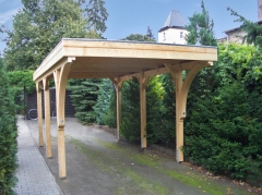 carport mit zwei Leimholzbögen